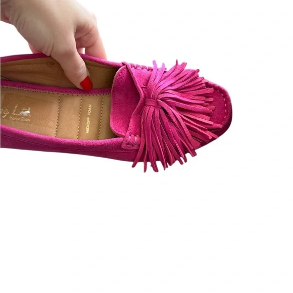 FLAG LTD Pink Fringe Loafers SIZE 7.5 - Picture 13 of 14
